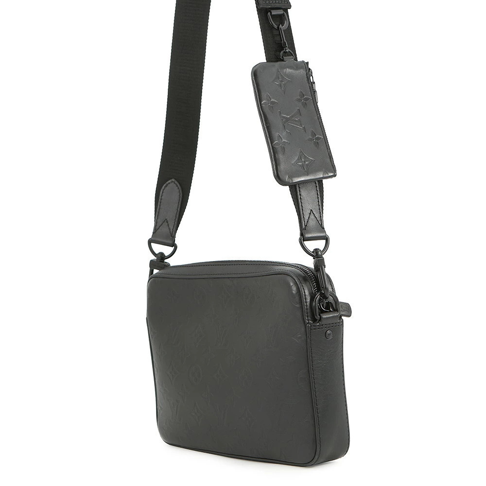 Louis Vuitton Shoulder Black Messenger Duo Black Bag Monogram Shadow